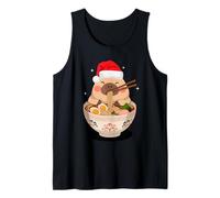 Christmas Men Women Kids Cute Capybara Eating Ramen Noodles Camiseta sin Mangas