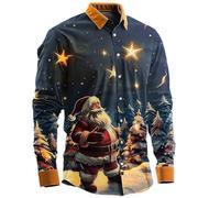 Christmas Men's Theme - Camiseta de manga larga para hombre, azul oscuro, XXL