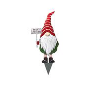 Christmas Metal Decoration Garden Stakes Gnomes Planting Ornaments Iron Floor Insert