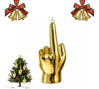 Christmas Middle Finger Ornament Funny Golden Middle Finger Hanging for Xmas Tree, Naughty Adult Gag Gift for Coworkers, Friends, or Holiday Parties. (1pcs)