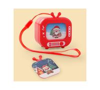 (Christmas)Mini Llavero Vintage TV Luz Sonido Juguete Niños Regalo Dibujos Animados Decoración Mochila