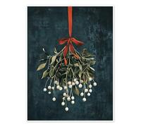 Christmas Mistletoe Póster de Olga Telnova 13 x 18 cm Negro Cuadros Decoración para la pared