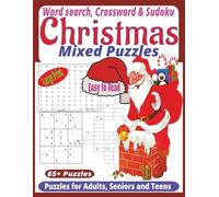 Christmas Mixed puzzle Book: 65+ Puzzles with Solutions for Christmas, Festive Holiday | Large Print Easy-to-Read, Relaxing Brain Games (8.5x11) 140 pages for Adults, Seniors & Teens