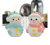 Christmas Molds Silicone, 2 Pieces Snowman Craft Tools, Snowman Candle Mold Christmas Decoration, Flexible DIY Design with Easy Release, Ideal Choice for Soap Plaster Wax Candle Party Art Projects