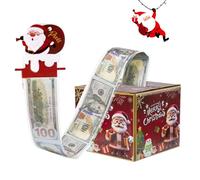 Christmas Money Box, Cash Giftts Box, X Mas Money Pull Box, Christmas Parties Box, Money Cake Box, Pull-out Cash With Surprise Element 30 Transparent Bags for Kids Adult Families