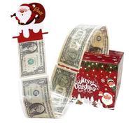 Christmas Money Box, Cash Giftts Box, X Mas Money Pull Box, Christmas Parties Box, Money Cake Box, Pull-out Cash With Surprise Element 30 Transparent Bags for Kids Adult Families