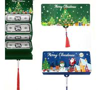 Christmas Money Envelope for Cash, Money Holder with 10 Slots with Cash, Surprise Card Holder for Xmas (C)