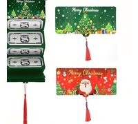 Christmas Money Envelope for Cash, Money Holder with 10 Slots with Cash, Surprise Card Holder for Xmas (A)
