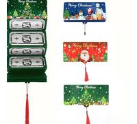 Christmas Money Envelope for Cash, Money Holder with 10 Slots with Cash, Surprise Card Holder for Xmas (D)