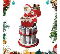 Christmas Money Holder, Decorative Money Card Holder, Santa Cash Clip, Cute Money Clip, Table Centerpieces Money Box, Santa Cash Holders Wooden Desk Decor, Money Holder Christmas Ornaments for Home,