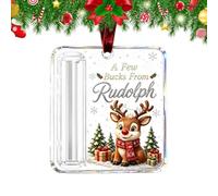 Christmas Money Holder Ornament - 3.15in Acrylic Cash Gift Tree Decor