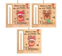 Christmas Money Holders For Kids, Money Dispenser For Kids, 3 Pieces Wooden Ornament Decor, Children Christmas Tree Holiday Birthday Cash