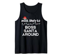 Christmas Most Probable Boss Santa Xmas Match Mujeres Hombres Niños Camiseta sin Mangas
