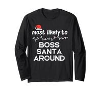 Christmas Most Probable Boss Santa Xmas Match Mujeres Hombres Niños Manga Larga