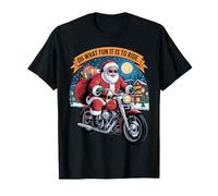 Christmas Motorcycle Rider Santa Cool Holiday Vibes Camiseta