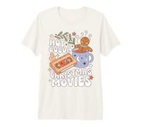 Christmas Movie Night Hot Cocoa Holiday Humor Camiseta Premium