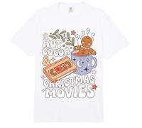 Christmas Movie Night Hot Cocoa Holiday Humor Comfort Colors Adult Heavyweight T-Shirt