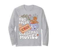 Christmas Movie Night Hot Cocoa Holiday Humor Manga Larga