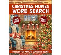 Christmas Movies Word Search For Adults Large Print: 2200+ Words, Fun Holiday Themed Word Find Puzzles Books For Seniors & Teens, Relaxing Winter Activity Book With Solutions