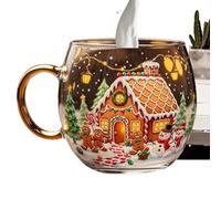 Christmas Mug, Hand-Painted Decorative Cup, 10 Oz Funny Holiday Coffee Tea Cups, Strong Ceramic and Festive Design, for Travel, Winter Parties, Café, Birthday, Home, Wedding