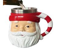 Christmas Mugs, 250ml Santa Design Vintage Mug, 5.1x3.93x3.93 Inches Novelty Drinkware with Stainless Steel Liner, Insulated Holiday Cup for Hot Cocoa Coffee Kitchen Birthday Gift Girls Women