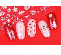 Christmas Nail Stickers 8 Sheets Nail Polish Stickers Self-Adhesive Elk Snow Nail Art Decals Full Wraps Nail Art Designs for Women Girls