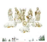 Christmas Nativity 11-Piece Set | Nativity Scene Decor With Religious Figurines | Indoor Outdoor Holiday Ornament For Church, Home, Yard, Porch, Door | Perfect Seasonal Display For Kids, Families