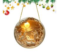 Christmas Nativity Scene Ornaments, Acrylic Christian Tree Decorations, Nativity Scene Pendant, Birth of Jesus Keepsake, Religious Christmas Ornaments, Christian Tree Decorations, 2D Nativity Scene