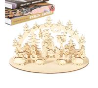 Christmas Nativity Set - Wooden Nativity Table Centerpiece Decoration | Crafted wooden Holy Family scene, perfect for holiday table decoration, fireplace mantle display, and festive religious