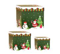 Christmas Nesting Boxes, Holiday Box Set, Stackable Boxes, Decorative Storage Boxes, Nested Box Set, 10x10cm, 15x15cm, 22x22cm, for New Year Packaging, Cardboard