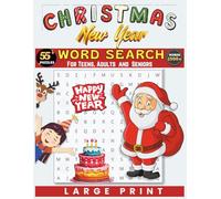 Christmas & New Year Large Print Word Search Book: Over 55 Festive Holiday Word Search Puzzles with 1500+ Words | Large Print Christmas & New Year Activity Book for Teens, Adults, and Seniors