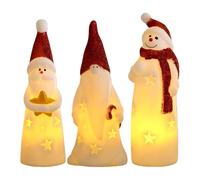 Christmas Night Light - Set Of 3 Warm Glow | Santa And Snowman Night Lights For Children's Room, Dorm Room, Study, Mantel, Kitchen, Gold Apartment, Perfect Holiday Decor For Cozy Ambiance