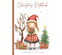 Christmas Notebook: 6x9 | 120 page | watercolor Seasonal Country Girl Cover, Lined Journal with Date Section