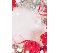 Christmas notebook: Lined notebook, festive, for Christmas, for a Christmas gift, universal, bubbles, ribbon, Christmas tree, Christmas tree branches.