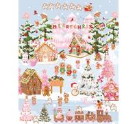 Christmas Notebook: Whimsical Pink Gingerbread Wonderland Village Notebook /Journal with 150 pages wide ruled, Composition Notebook/Journaling or ... For all Ages/Kids/Teens/Adults