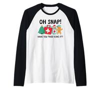 Christmas Nurse Have You Tried Icing It Gingerbread Did Try Camiseta Manga Raglan