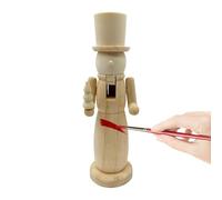 Christmas Nutcracker - Wood, 3,14 x 2,36 x 9,84 in Craft Statue DIY Paintable Design | Seasonal Centerpiece Creative Holiday Decor, Wooden Figurine For Bedrooms, Offices, Fireplaces, Shelves, Porches
