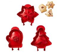 Christmas One-Press Hand Pie Maker, 3 piezas mini Pocket Pie Molds with Snowflake Gloves Christmas Tree Shapes, Dough Presser for Baking Hand Pies Cookies Pastries, Holiday Baking Kit for Christmas