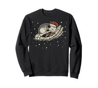 Christmas Opossum Santa Hat Skeleton Hand Gothic Animal Xmas Sudadera
