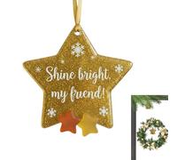 Christmas Ornament - 3,15 x 2,87 x 0,59 pulgadas Sea Glass Christmas Ornament, Coastal Theme Holiday Atmosphere Prop, Tree Decor Sea Glass Pendant - For interior Outdoor Windowsills Yard Family