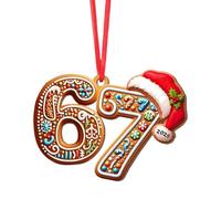 Christmas Ornament #67, 2D Funny Acrylic Decorations, Christmas Tree Decorations, 2D Flat Design, Fun #67 Ornament Pack, Gift For Grandchildren (Random Hanging Rope)