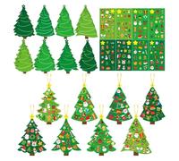 Christmas Ornament Craft - 2D DIY Holiday Decorations with Stickers, Fun Ornament Making stuff for kids and adults to Decorate Christmas Tree glasses or Home, 4,72 x 3,94 pulgadas