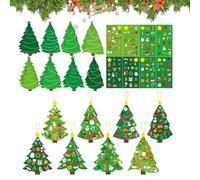 Christmas Ornament Craft - 72PCS DIY Kit, DIY Advent Christmas Tree Ornaments Kit with Stickers | Make Your Own Ornaments for Kids and Adults, Holiday Party, Classroom, Home, Winter, Window Decor