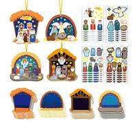 Christmas Ornament Craft - 72PCS DIY Kit, DIY Advent Christmas Tree Ornaments Kit with Stickers | Make Your Own Ornaments for Kids and Adults, Holiday Party, Classroom, Home, Winter, Window Decor