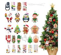 Christmas Ornament Craft Kit - 2D DIY Decoration Set With Stickers | Fun Holiday Activity For Kids Adults, Create Personalized Tree Ornaments For Home, Classroom Winter Window Display Accessories