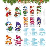 Christmas Ornament Craft Kit - 2D DIY Decoration Set With Stickers | Fun Holiday Activity For Kids Adults, Create Personalized Tree Ornaments For Home, Classroom Winter Window Display Accessories