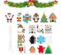 Christmas Ornament Craft Kit - 2D DIY Decoration Set With Stickers | Fun Holiday Activity For Kids Adults, Create Personalized Tree Ornaments For Home, Classroom Winter Window Display Accessories