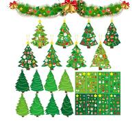 Christmas Ornament Craft Kit - 2D DIY Decoration Set With Stickers | Fun Holiday Activity For Kids Adults, Create Personalized Tree Ornaments For Home, Classroom Winter Window Display Accessories