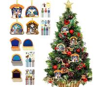 Christmas Ornament Craft Kit - 2D DIY Decoration Set With Stickers | Fun Holiday Activity For Kids Adults, Create Personalized Tree Ornaments For Home, Classroom Winter Window Display Accessories