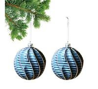 Christmas Ornaments - 2 Pieces Decoration Pendant, 8cm Christmas Ball Tree Ornaments, Festive Hanging Decor for Indoor Outdoor Winter Holiday Home Family Friends Wall Window